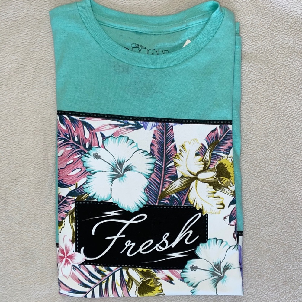 Turquoise Floral Shirt ‘Fresh’